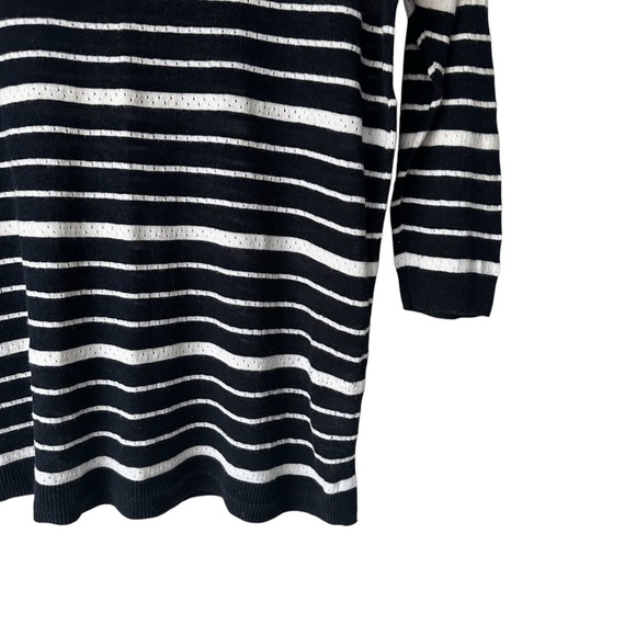 Talbots Navy and White Striped Lightweight Summer Sweater Top, MP - Picture 3 of 9